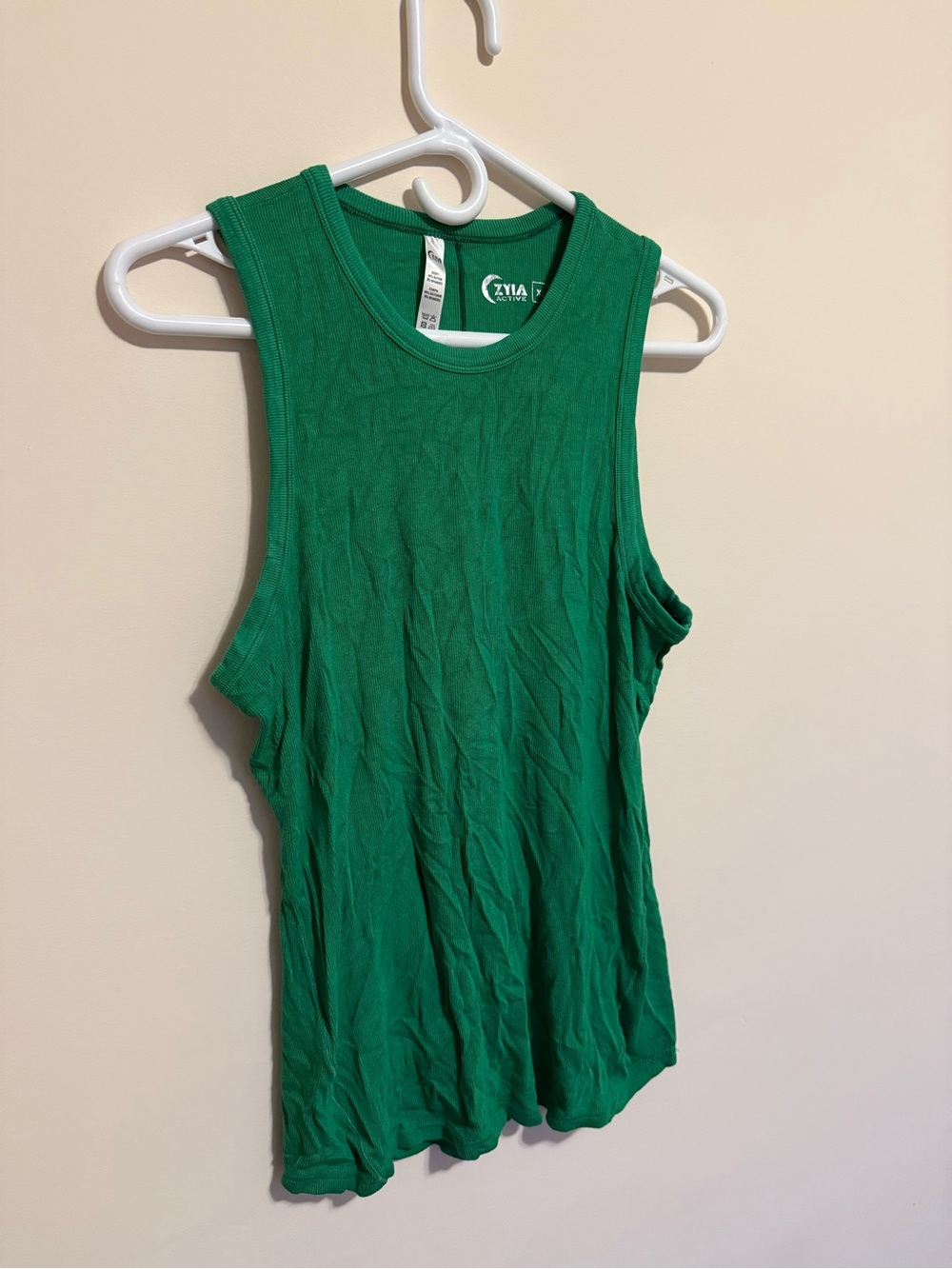 ZYIA Amara Green Ribbed Tank